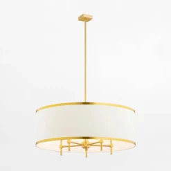 inny Lampa wisząca abażur biało-złota ABBANO