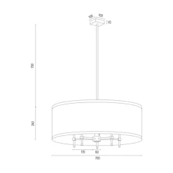 inny Lampa wisząca abażur biało-złota ABBANO
