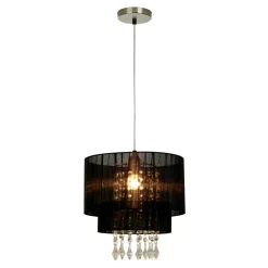 Lampy Wiszące|Zumaline Lampa wisząca abażur czarny LETA
