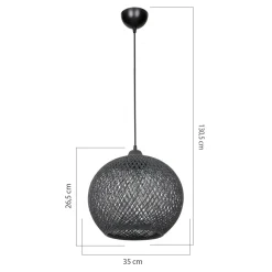 Lampa wisząca boho pleciona szara YUMAK