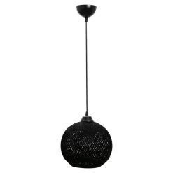 Lampa wisząca boho pleciona czarna YUMAK