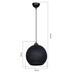 Lampa wisząca boho pleciona czarna YUMAK