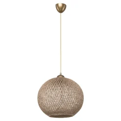 Lampa wisząca boho pleciona brązowa YUMAK 35 cm