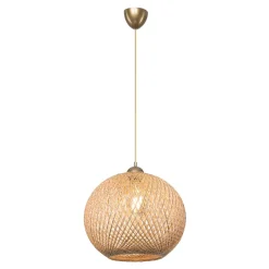 Lampa wisząca boho pleciona brązowa YUMAK 35 cm
