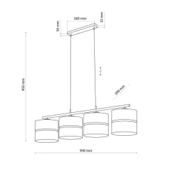 TK Tomasz Krywult Lampa wisząca boho z abażurem NICOL IV