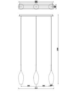 Zumaline Lampa wisząca CHAMPAGNE SMOKY 3
