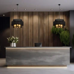 Lampy Wiszące|TK Tomasz Krywult Lampa wisząca czarna CALISTO fi 50 cm