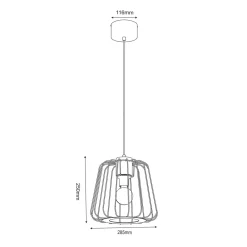 Lampy Wiszące|Luminex Lampa wisząca czarna jasne drewno TRAD I klosz 25 cm
