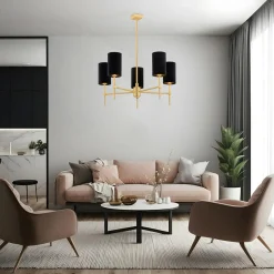 inny Lampa wisząca czarno-złota ABRUZZO