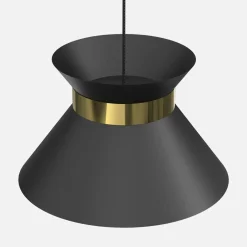 Luminex Lampa wisząca czarno-złota NORGE