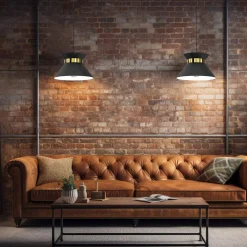 Luminex Lampa wisząca czarno-złota NORGE