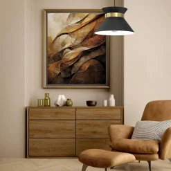 Luminex Lampa wisząca czarno-złota NORGE