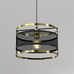 Luminex Lampa wisząca czarno-złota RIM