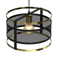 Luminex Lampa wisząca czarno-złota RIM