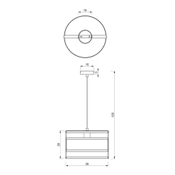 Luminex Lampa wisząca czarno-złota RIM