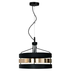 Lampy Wiszące|domiluce Lampa wisząca czarno-złota RUBY 43 cm