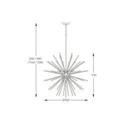 Zumaline Lampa wisząca czarno-złota URCHIN