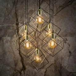 TK Tomasz Krywult Lampa wisząca designerska czarno-złota ALAMBRE VI