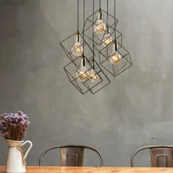 TK Tomasz Krywult Lampa wisząca designerska czarno-złota ALAMBRE VI