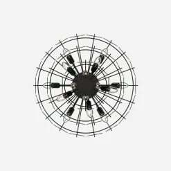 Zumaline Lampa wisząca dymione szkło czarna NIRA φ56 cm