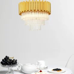 Lampy Wiszące|Zumaline Lampa wisząca glamour złota PRIMA