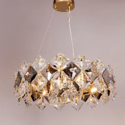 Lampy Wiszące|Zumaline Lampa wisząca glamour złota TIARA