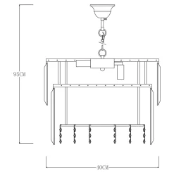 Lampy Wiszące|Zumaline Lampa wisząca glamour złota CAMILLE 40 cm