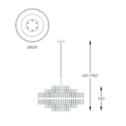 Zumaline Lampa wisząca glamour złota CONSTANTINOPLE 60 cm