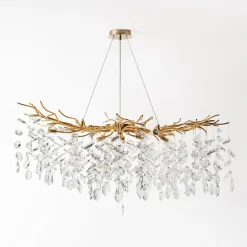 Zumaline Lampa wisząca glamour złota CINDY fi100 cm