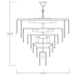Zumaline Lampa wisząca glamour złota VERSAILLES