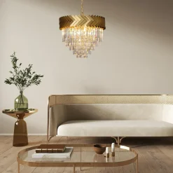 Zumaline Lampa wisząca glamour złota LYON