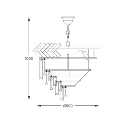 Zumaline Lampa wisząca glamour złota LYON