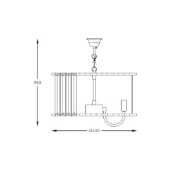 Zumaline Lampa wisząca glamour złota PARIS 40 cm