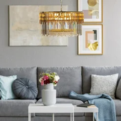 Lampy Wiszące|Zumaline Lampa wisząca glamour złota CAMILLE 60 cm