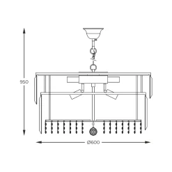 Lampy Wiszące|Zumaline Lampa wisząca glamour złota CAMILLE 60 cm