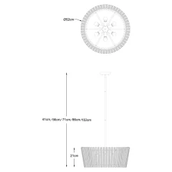 Zumaline Lampa wisząca glamour złota BACH 52 cm