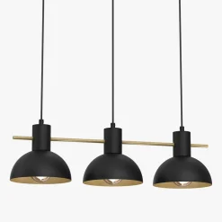Luminex Lampa wisząca industrial czarno-złota ESTATE III