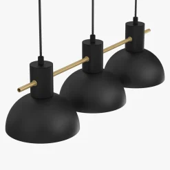 Luminex Lampa wisząca industrial czarno-złota ESTATE III