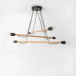 TK Tomasz Krywult Lampa wisząca jasne drewno HELIX VI WOOD