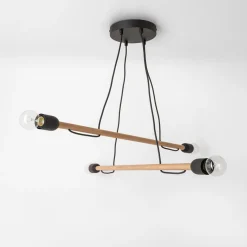 TK Tomasz Krywult Lampa wisząca jasne drewno HELIX IV WOOD