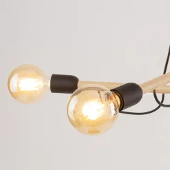 TK Tomasz Krywult Lampa wisząca jasne drewno HELIX IV WOOD