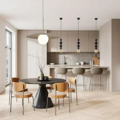 TK Tomasz Krywult Lampa wisząca jasnobrązowa SLATE SABIA GLASS