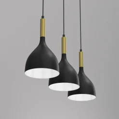 Luminex Lampa wisząca kielich czarno-złota NOAK III