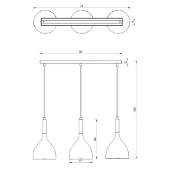 Luminex Lampa wisząca kielich czarno-złota NOAK III
