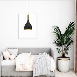 Lampy Wiszące|Luminex Lampa wisząca kielich czarno-złota NOAK I