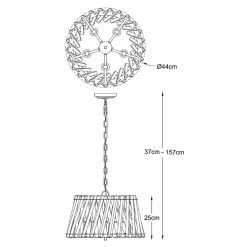 Zumaline Lampa wisząca kryształ srebrna MIRABELL