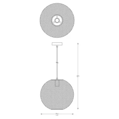 Zumaline Lampa wisząca kula czarna ORION