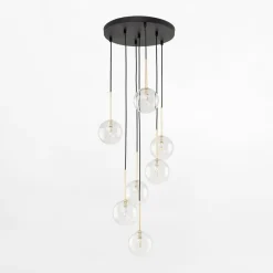 TK Tomasz Krywult Lampa wisząca kule czarno-złota NILOS 7
