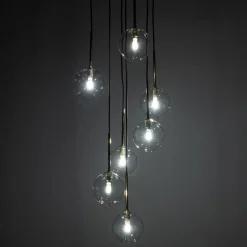 TK Tomasz Krywult Lampa wisząca kule czarno-złota NILOS 7