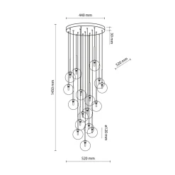 Lampy Wiszące|TK Tomasz Krywult Lampa wisząca kule czarno-złota NILOS 17